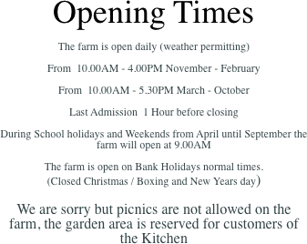 Opening Times